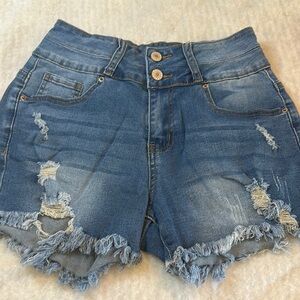 Size small distressed denim shorts